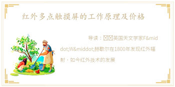 红外多点触摸屏的工作原理及价格